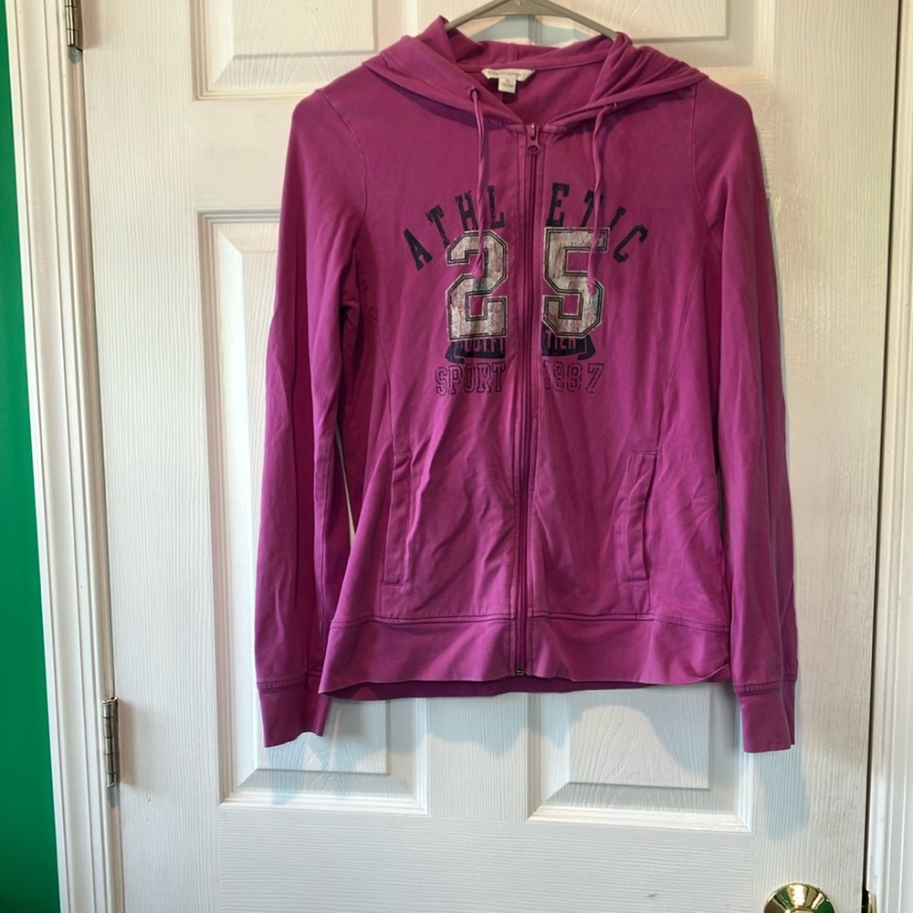Zip-Up Hoodie hot pink graphic size medium thin technical material bossini sport
